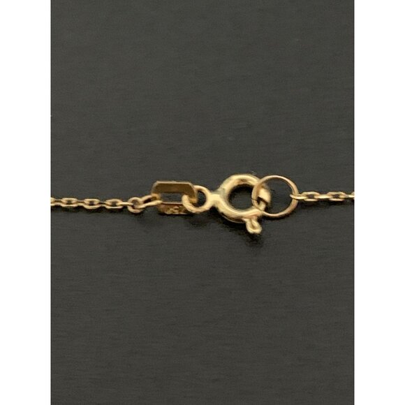 18K Gold Necklace Centered Flower 16 inches 2.16grams - Picture 6 of 9